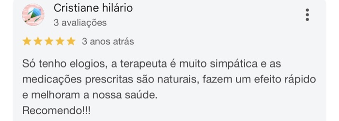 Avaliação de cliente no Google