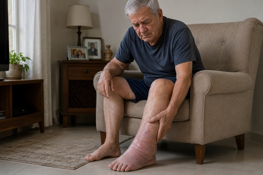 Mãos com dor articular, sintoma de artrite
